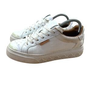 Tory Burch Ladybug Sneakers Womens 9.5 White Leather Platform Chunky Court Shoes